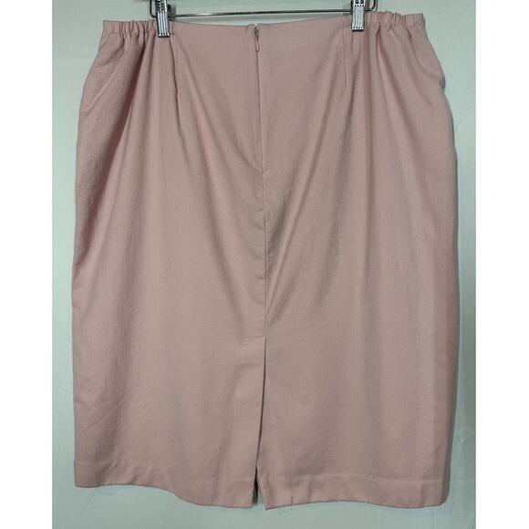 Talbots Italian Flannel Midi Skirt Womens Size 14W Wool Slit Lined Pink Career - Picture 4 of 9